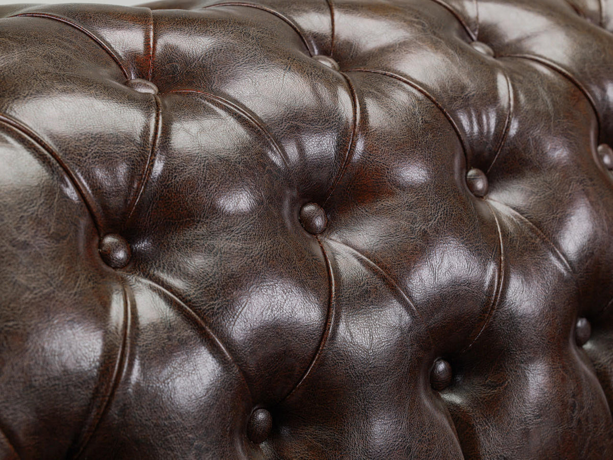 Old Bailey Chesterfield Sofa - Antique Brown 3 Seater - 215 CM