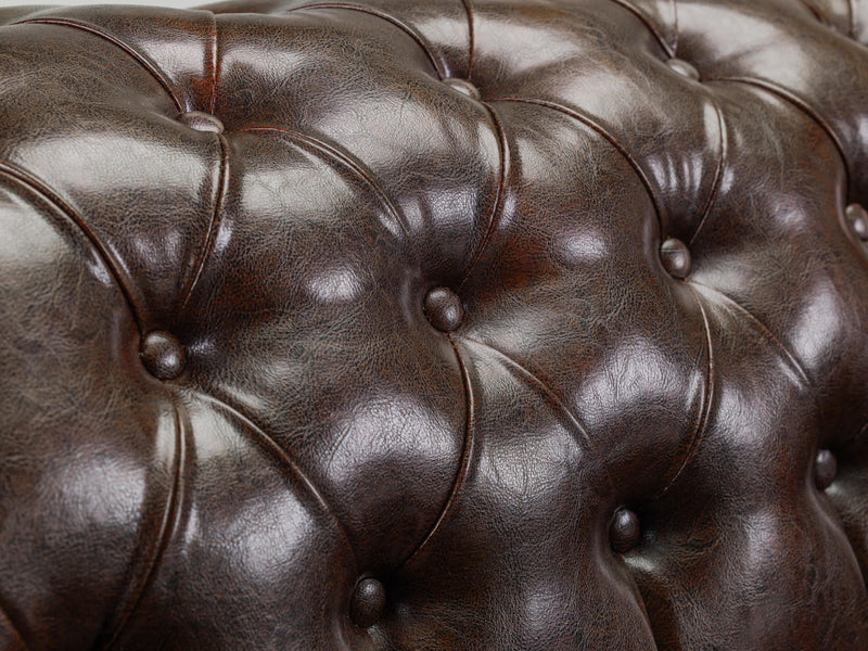 Old Bailey Chesterfield Sofa - Antique Brown 3 Seater - 215 CM
